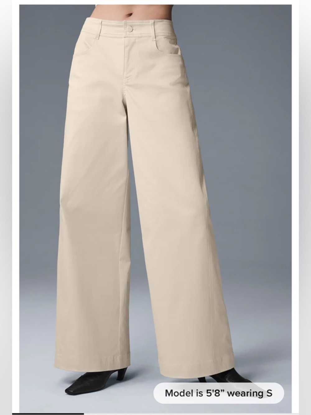 Alo Yoga Wanderlust Wide Leg Trouser Oat Milk Size xxs